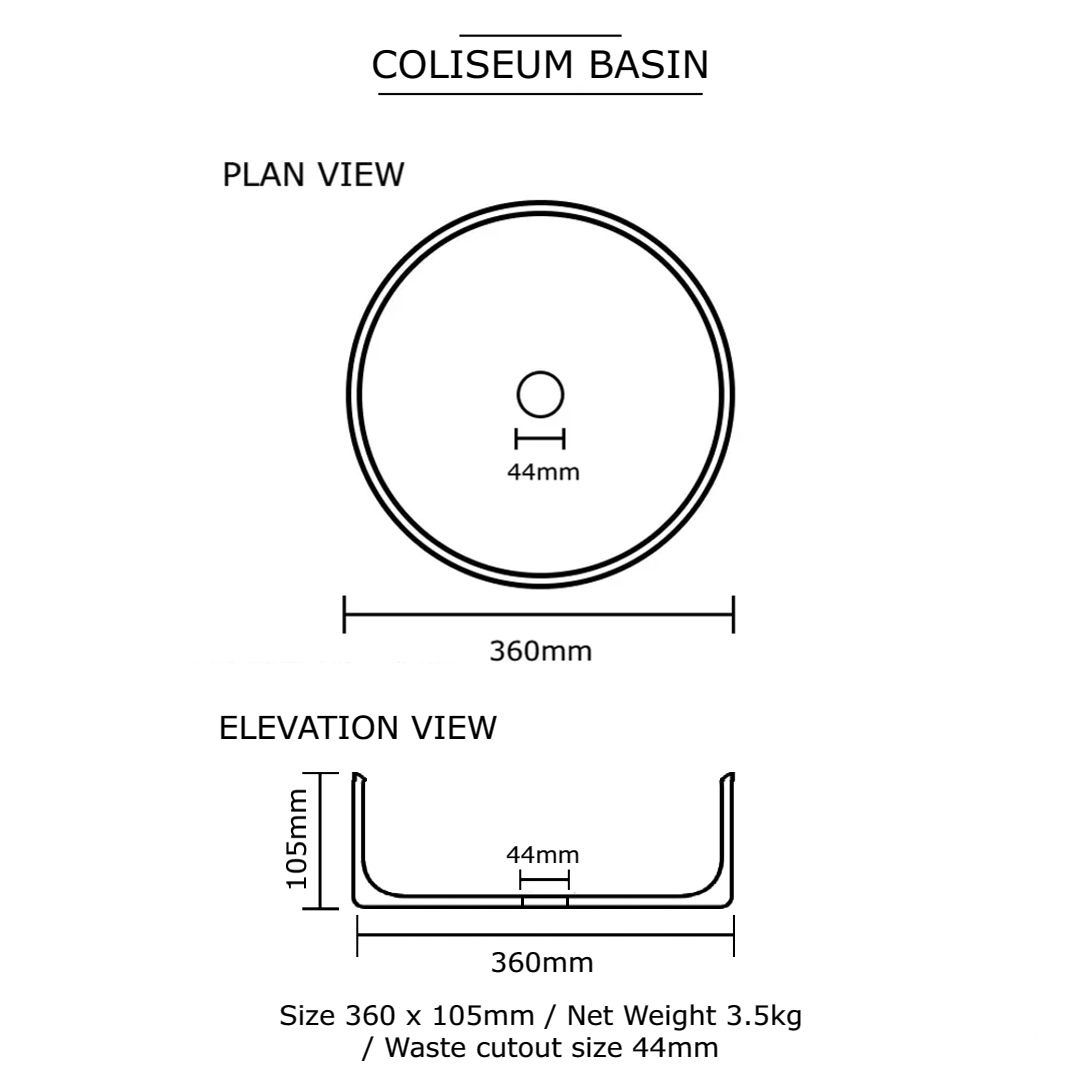 Coliseum Basin Spec Sheet