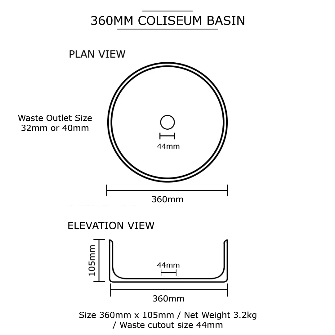 360 Coliseum Basin Spec Sheet